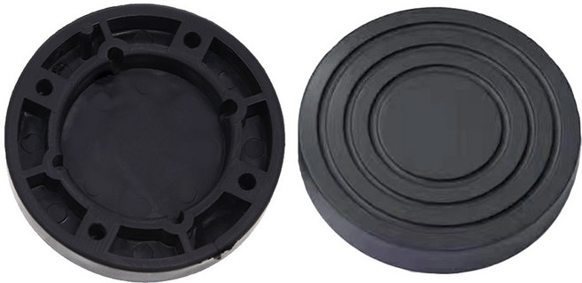 세탁기 소음진동방지 받침대 높이조절 수평 발판 대형, 옵션02 대형 받침대 검정 고무스토퍼, 1개