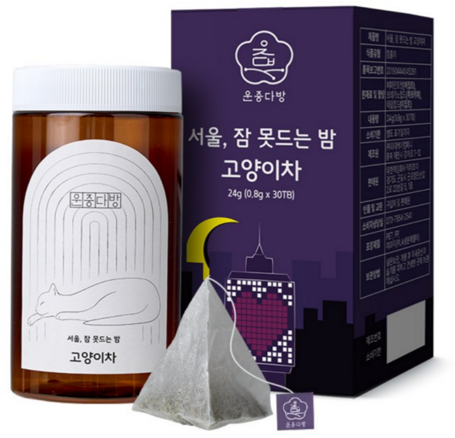 운중다방 식물성 멜라토닌 친환경 티백 고양이차 식약처 인증 페퍼민트, 1개, 30개입, 800mg