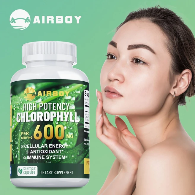 클로로필고함량 비건 캡슐 천연 엽록소 체내 정화 디톡스 지원 항산화 효과 피부 건강 100% 식물성 캡슐, 3개, 120정 - 쿠팡
