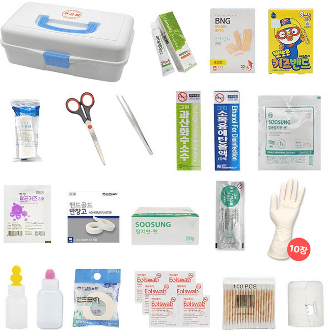 스피드 구급함 (대) + 구급용품 20종 세트, 1세트