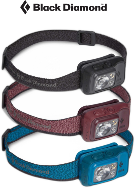 블랙다이아몬드 스팟 400 R 방수 LED 헤드랜턴 USB 충전 가능 남녀공용, 블랙 (BD620676), 1개