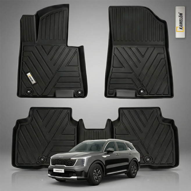 티오피 TPE 자동차 매트 발판 카매트, 02_기아, 쏘렌토 가솔린 5인 2020~ 블랙