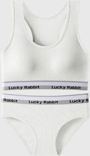 HANTEM 여성 데일리 노와이어 스포츠 망고 브라 팬티 세트 free size