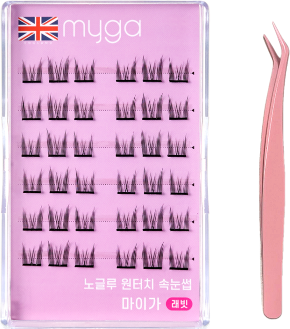 노글루 셀프속눈썹 연장 인조아이래쉬, 1개, Rabbit핀셋