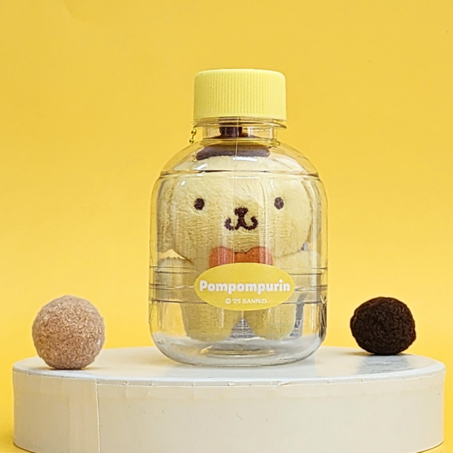 BSC 산리오 보틀 미니 인형 키링 열쇠고리 가방고리 키홀더 가방장식 가꾸 캐릭터인형, 1개, 9. 폼폼푸린 보틀키링, 8cm