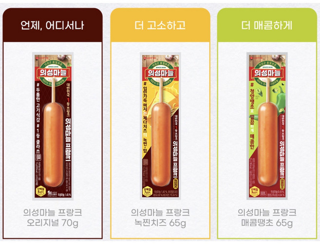 롯데햄 의성마늘 프랑크 소시지 70g, 24개