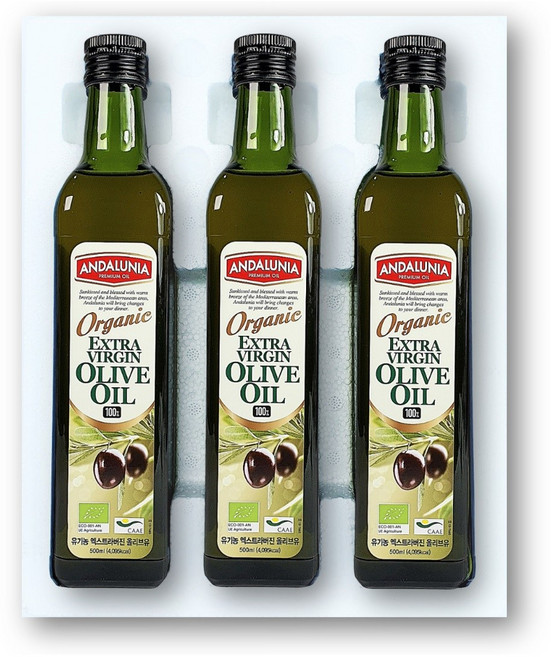 안달루냐 스페인산 유기농 엑스트라버진 올리브유 500ml, 3개