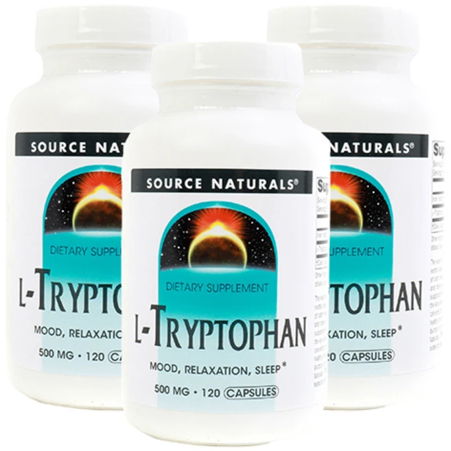 소스내츄럴스 L-트립토판 500mg 캡슐, 3개, 120정 - 쿠팡