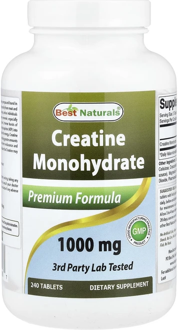 새해 첫좋은선물 Best Naturals 크레아틴 일수화물 1000mg 240정 제대로 할인합니다, BestNaturals크레아틴일수화물1000mg240정, 1개 - 쿠팡