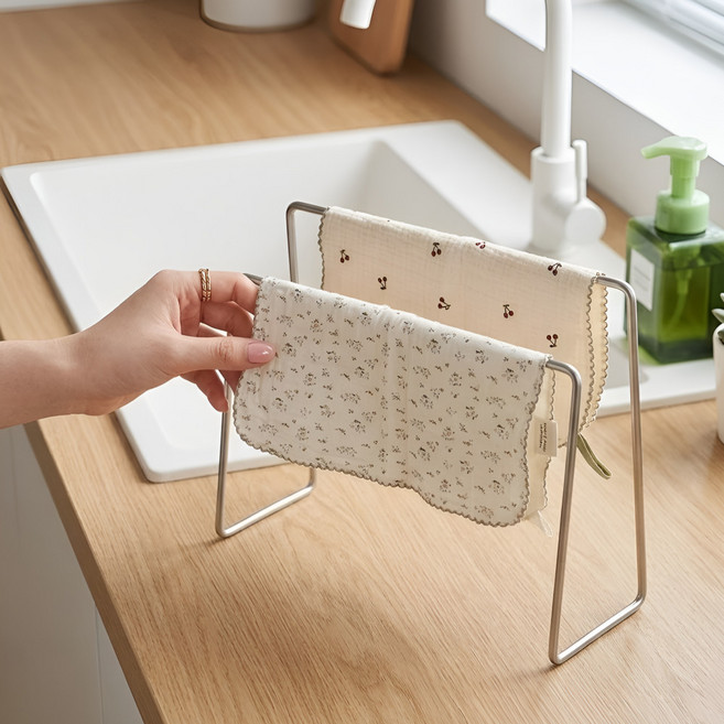 라이크토브 주방 행주 건조대 스텐 걸이, 1개, 실버