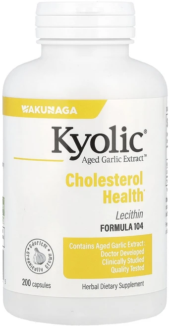Kyolic Aged Garlic Extract™ 콜레스테롤 건강 포뮬라 104 캡슐 200정 - 쿠팡