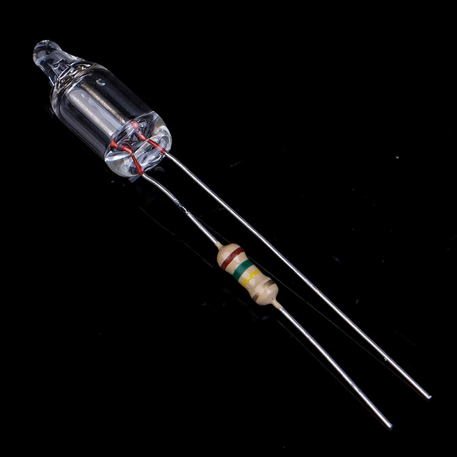 네온 발광 램프 메인 표시등 저항이 있는 20 개 6x16mm, 01 onesize