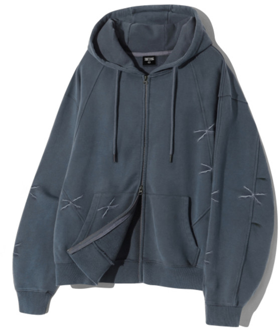 트릴리온 도밍고 피그먼트 2WAY 스웨트 후드 집업 BLUE 136368