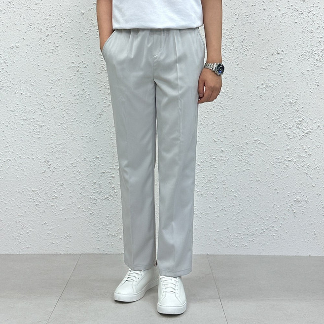 더맨쉽 남자 링클프리 스판 허리밴딩 와이드 슬랙스 정장바지 출근룩 데일리 S~3XL 빅사이즈 ABTCP16018