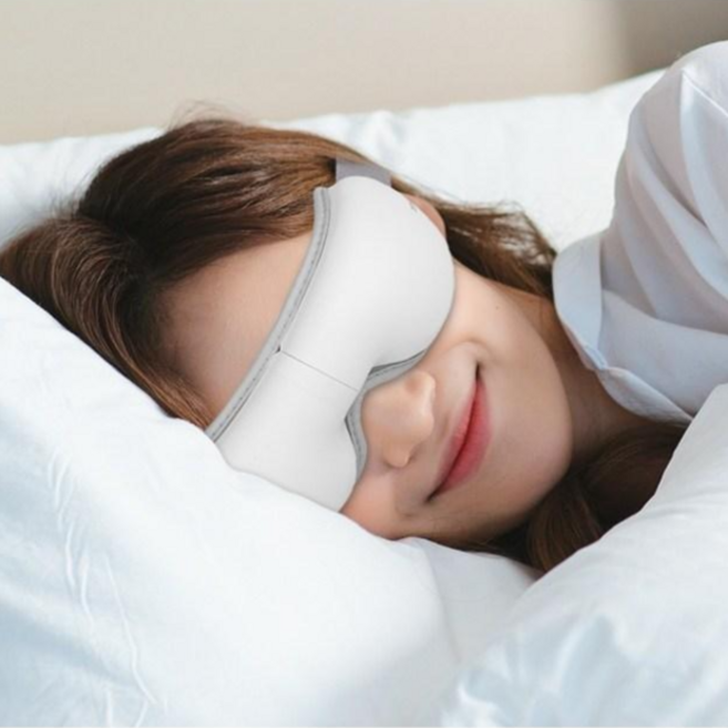 지니Q 온열 찜질 진동 눈마사지 안마기, 화이트