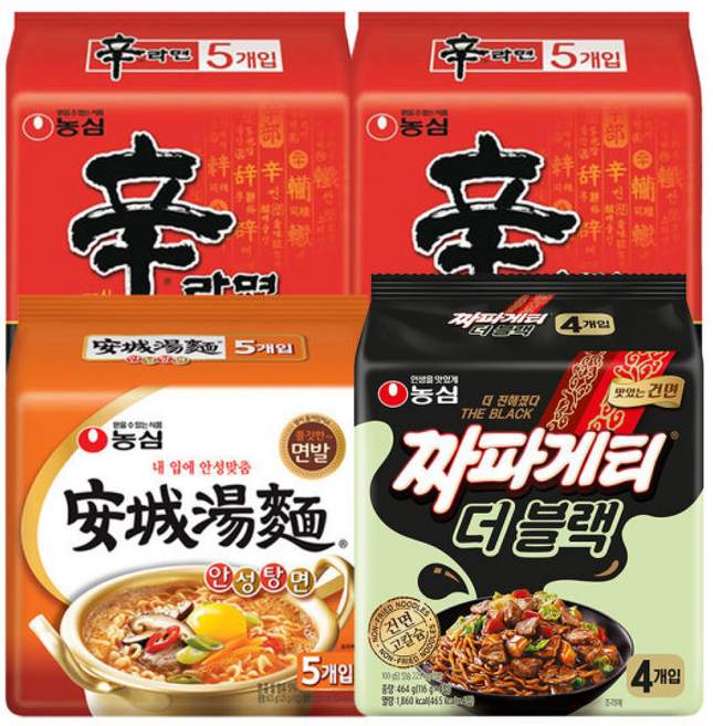 신라면 10입 + 안성탕면 5입+짜파게티 더블랙 4입 (총 19입), 1개