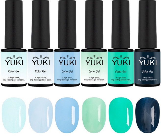 유키 젤네일 시럽젤네일 폴리쉬 (6종) 여름컬러 D세트, 1세트, 유키 5g (6종) 여름컬러 D세트