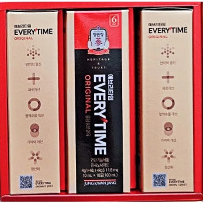 정관장 에브리타임 오리지널 고급 선물 포장 쇼핑백 세트, 10ml, 1개 - 쿠팡