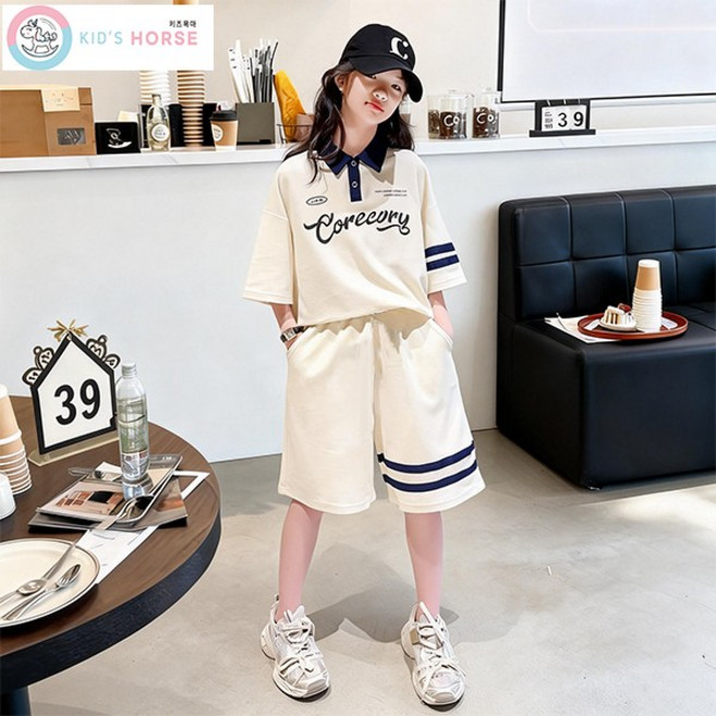 키즈목마 여아용 남아용 반팔티 반바지 상하복 주니어 상하의세트 운동복 348