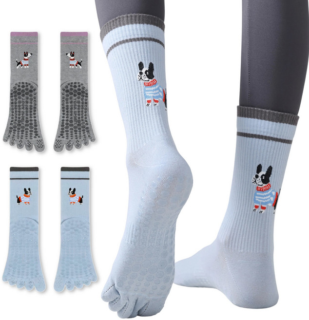 스위트나나 여성 필라테스 논슬립 요가 발가락양말 미끄럼방지 운동용 2켤레 세트