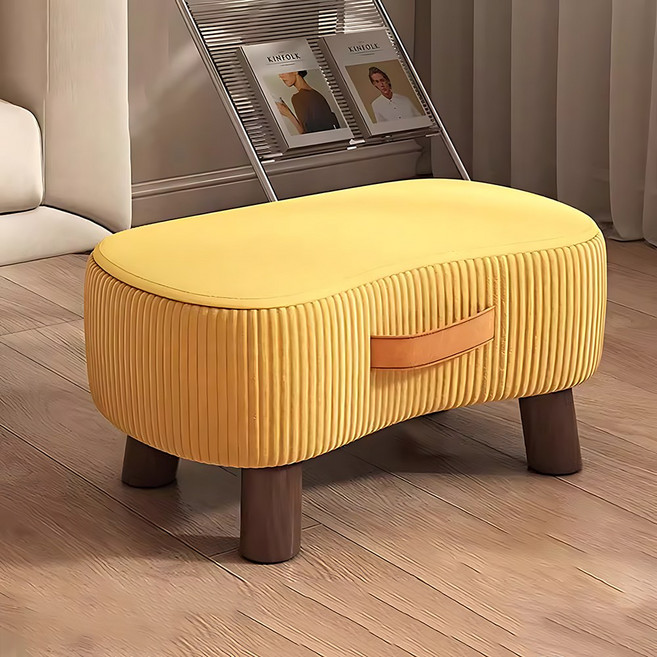 인테리어 받침 미니 의자 로우 스툴, 옐로우, 1개