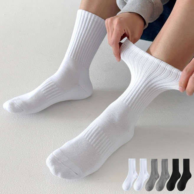 래비뜨 국산 두꺼운 쿠션 스포츠 장목 양말 6켤레, 1세트, 혼합