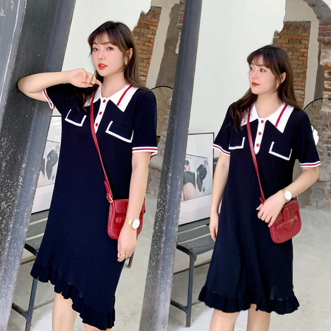 영애씨옷장 7611-폴로 여름 니트 프릴 원피스