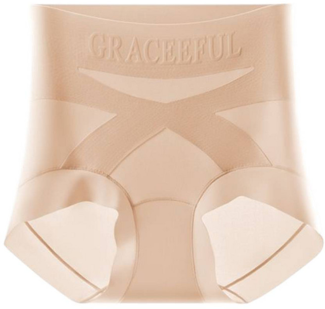 GRACEEFUL 粉底液內褲 高腰收腹提臀無痕親膚內褲 膚色L碼, 膚色L【建議腰圍65~85公分】