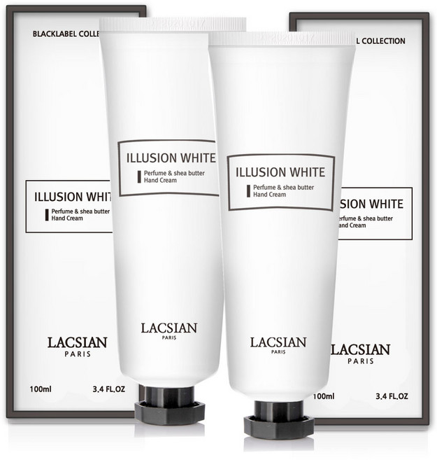 라끄시안 일루션화이트 퍼퓸 핸드크림 100ml*100개 1박스 프리미엄 판촉 선물 행사 답례품 결혼식 돌잔치, 100ml, 100개