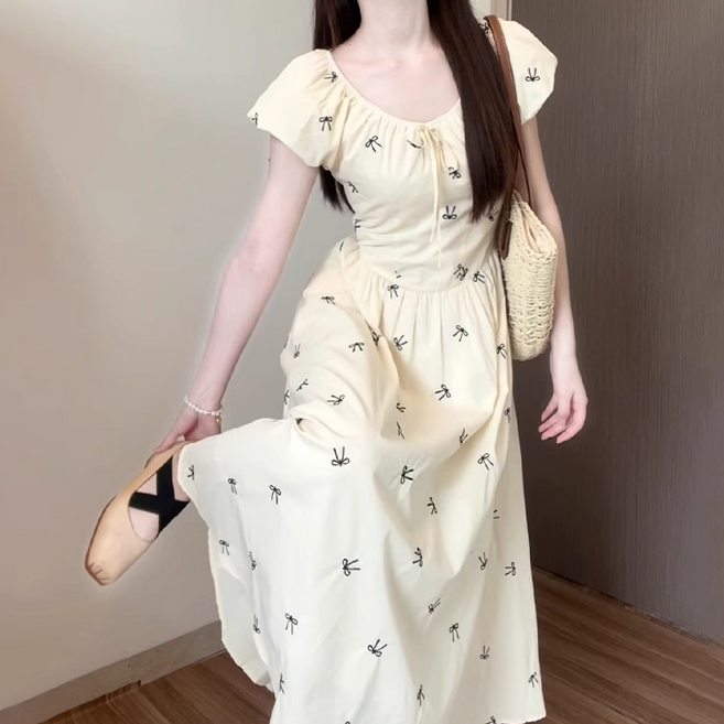 POMTOR 여성용 여름 캐주얼 루즈핏 롱 원피스