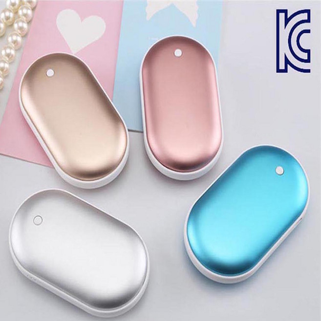 6000mAH usb 충전식 손난로 보조배터리 핫팩 휴대용 전기손난로 우리가계, 핑크