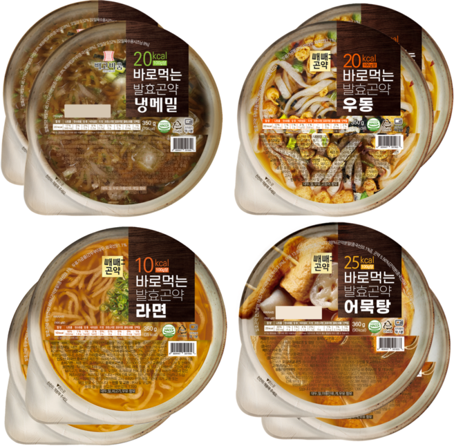 저칼로리 바로먹는 발효곤약 묶음 (냉메밀 2 + 라면 2+ 우동 2 +어묵탕 2)