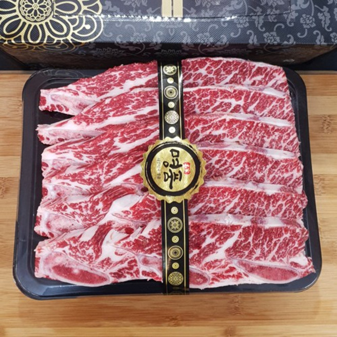 한우랑돼지랑 캠핑용 삼겹살 등갈비 소갈비 LA갈비 보쌈 부채살, 소LA갈비 1kg, 1개