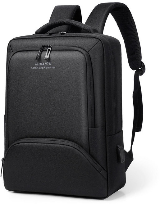 GUMANTU 時尚商務電腦雙肩包 大容量筆電後背包 防水耐磨設計