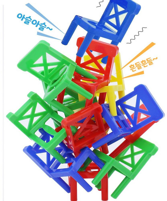 18p 플라스틱 의자쌓기 복불복게임 놀이 장난감 sty*095hA, 자광 의자탑쌓기18p-소, 1개