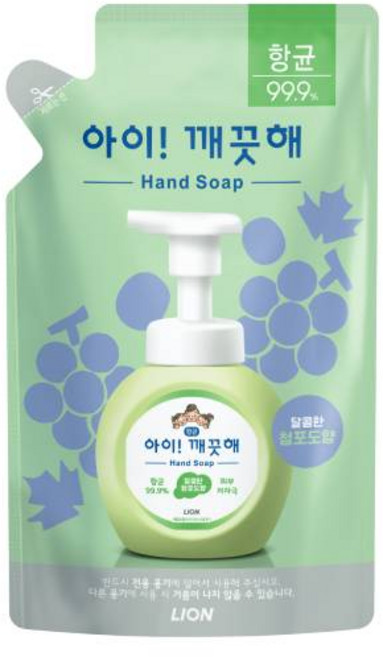아이깨끗해 핸드워시 리필형 청포도, 200ml, 22개