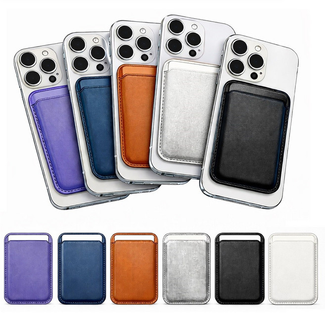 루아우스 맥세이프 카드 지갑 자석 마그네틱 포켓 케이스 아이폰 갤럭시 핸드폰, 1개, 맥세이프 N52 네이비 JS195