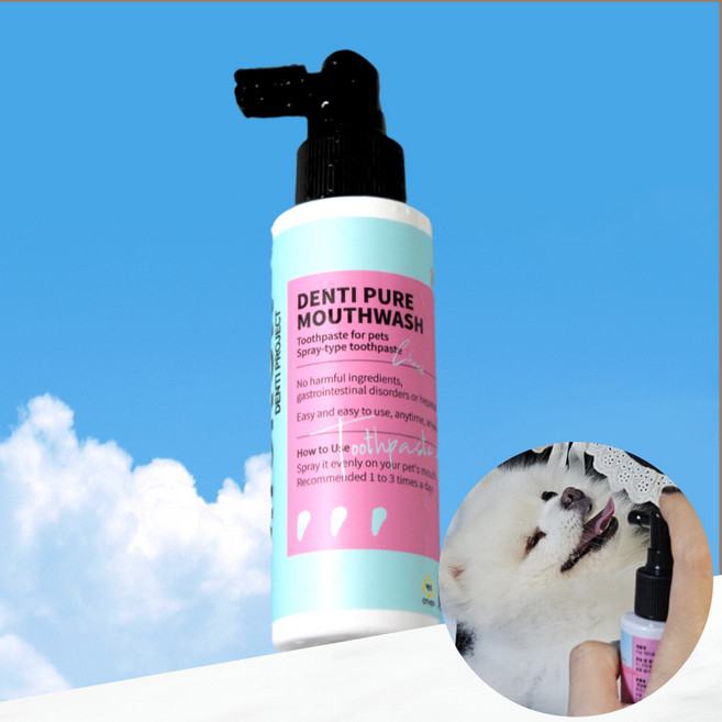 미뇽 덴티퓨어 100ml 강아지 치석 입냄새 구강관리 반려동물 뿌리는 치약, 1개