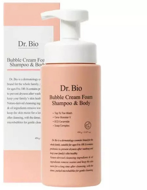 닥터바이오 버블크림폼 샴푸바디 450g, 1개