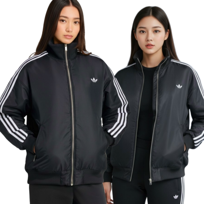 (국내매장 정품) 아디다스 오버핏 봄버 자켓 여성 패딩 점퍼 + MSSTEP 더스트백