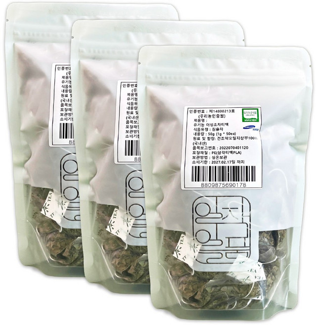 맑은상회 유기농 어성초차 티백, 3개, 50개입, 1g