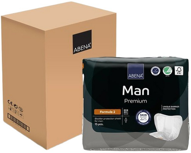 아베나 남성용 포뮬러투 라이트패드 성인기저귀, 15매입, 12개