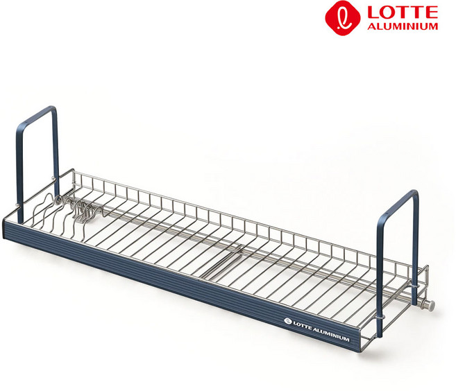 롯데알미늄 주방 상부장 부착형 국자걸이 씽크선반 800, 1개, 민트, 1단