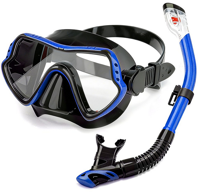 전문가용 스노쿨링 세트, 검정색 + 파란색