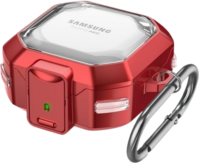 투에이비 러기드 범퍼 오토락 케이스, 1개, 레드, 갤럭시 버즈2/라이브/FE/프로/프로2