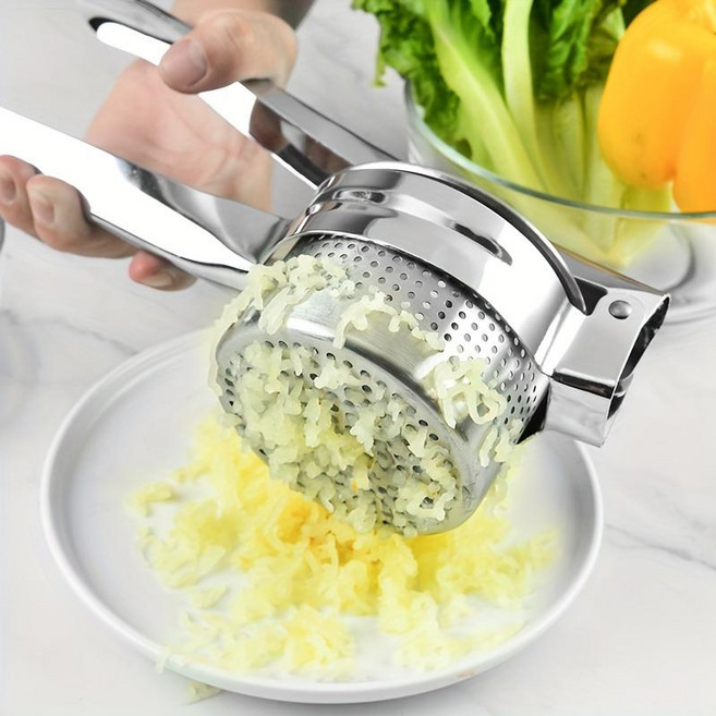 프리미엄 스테인리스 수동 다용도 푸셔 과일 채소 착즙기 주방 도구, 1개