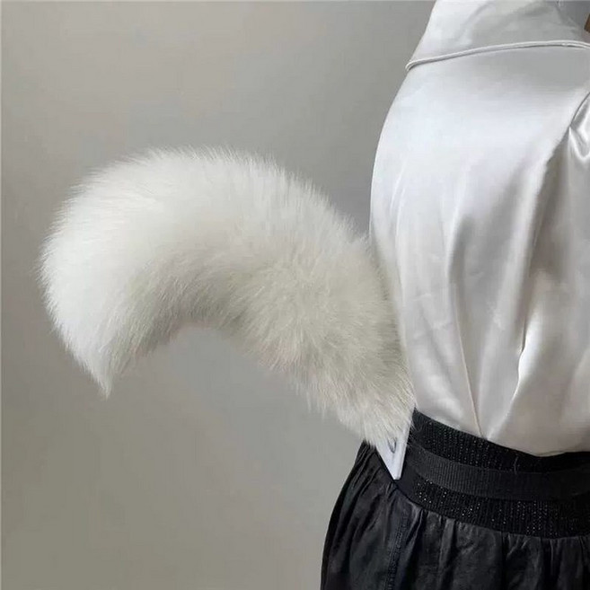 여우꼬리 소품 작동 코스프레 움직이는꼬리 특정 악세사리 분장 행사, 화이트 폭스