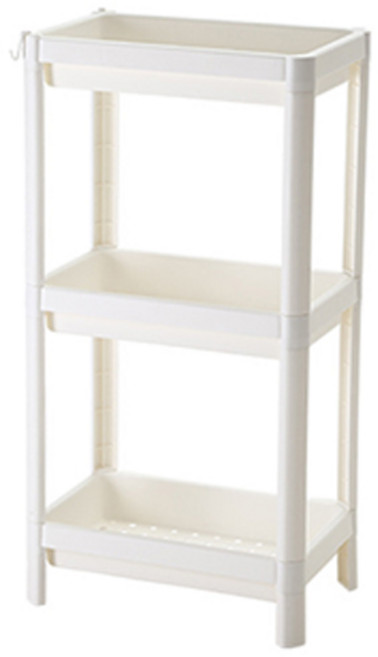 엠케이리빙 다용도 사각 스탠드 선반 욕실 화장실 수납 틈새 공간활용 정리대, 화이트 3단, 1개
