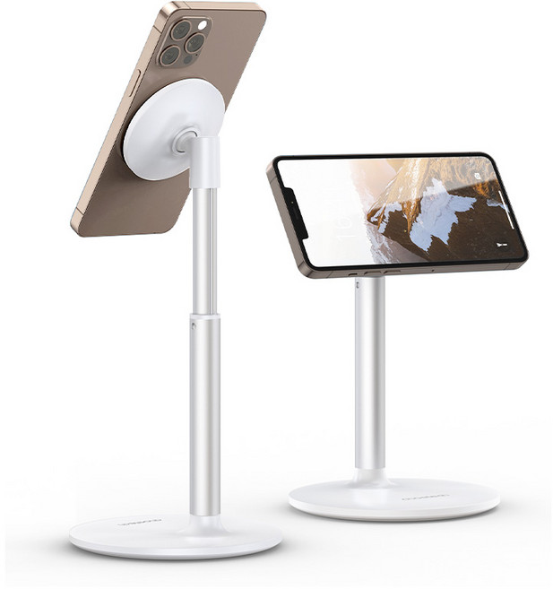 초텍 탁상용 마그네틱 아이폰 아이패드 태블릿 휴대용 거치대, 화이트, 1개, H048