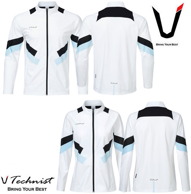 테크니스트 배드민턴 2024 우븐 스트레치 트레이닝 집업 상의 화이트 민트 TNJ4402